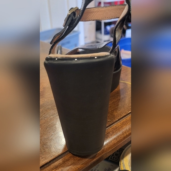 Wonders Made in Spain Buckle Straps Open Toe High Block Heel Platform Sz 8.5-9 - Picture 9 of 11